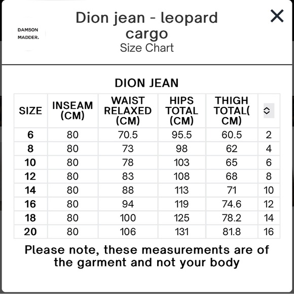 NWT DION JEAN - LEOPARD CARGO Damson Madder SIZE US10 (UK14) - Picture 6 of 6